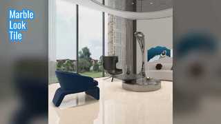 بلاط ذو مظهر رخامي عالي المقاومة للخدش وسهل التركيب