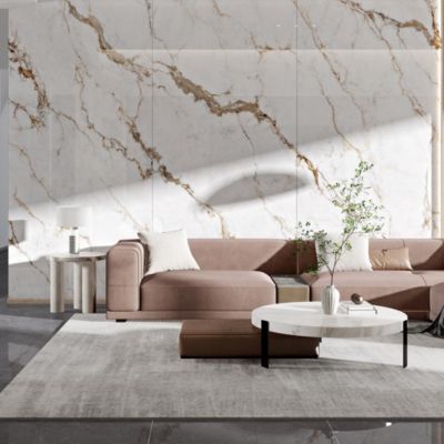 1200×2700ملم بلاط بورسلين داخلي مقاومة عالية للبقع لسهولة صيانة الأرضيات