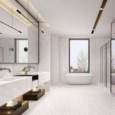 750x1500MM Marble Look Porcelain Tile with High Stain Resistance and Polished Finish for Floors and Walls