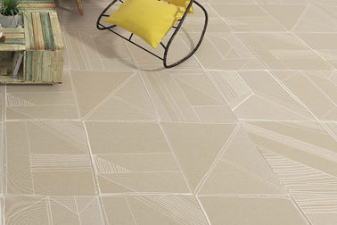 بلاط سجاد الحمام للديكور النافث للحبر 24 × 24 × 0.4 بوصة شهادة CE اللون البيج بلاط نمط غير منتظم